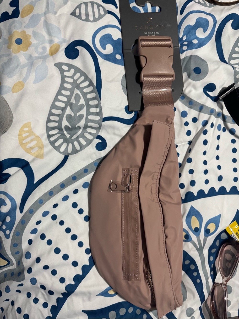 Danskin Rose Taupe Satin Belt Bag